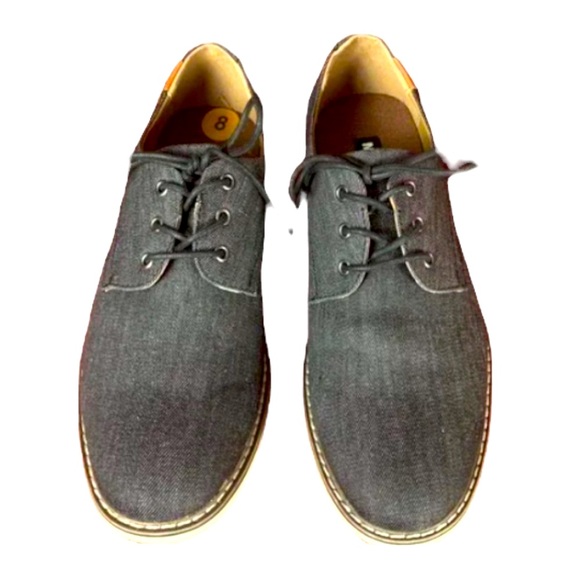 Steve Madden Other - MADDEN Yanton.Men's Black Leather Oxford Shoes Denim Like Pattern Wingtips